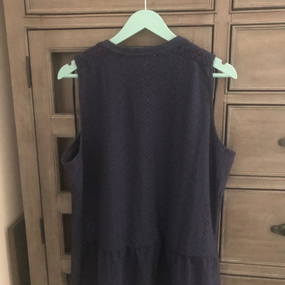 Michael Kors navy blue Sleeveless Blouse L - Picture 3 of 8